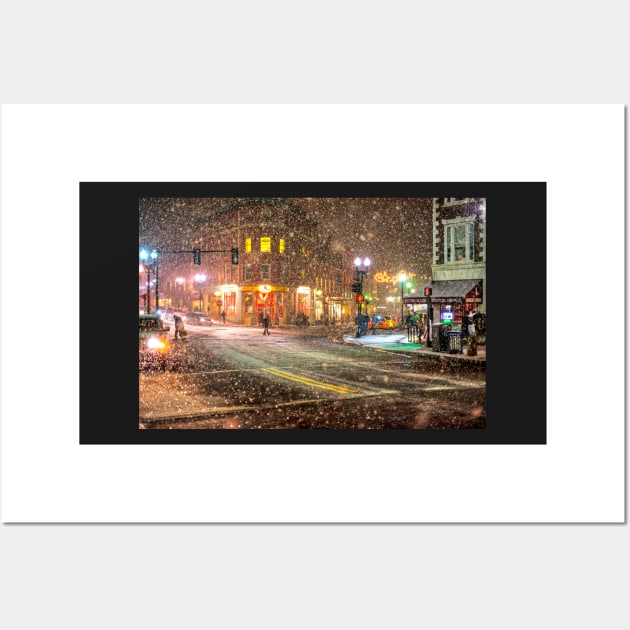 Harvard Square Snowfall Cambridge MA Wall Art by WayneOxfordPh